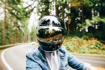Cafe Racer Rider Close Up