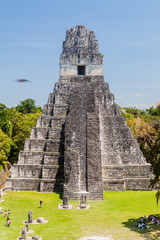 TIKAL, GUATEMALA - MARCH 14, 2016: Temple I at the archaeological site Tikal, Guatemala