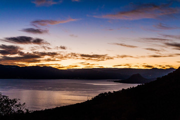 Fototapeta premium Sunrise at Atitlan lake, Guatemala