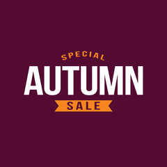 Naklejka na ściany i meble Special Autumn Sale Vector Typography Illustration