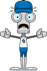 Cartoon Scared Coach Robot