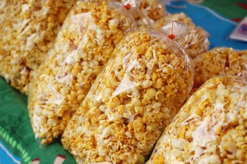 Popcorn with butter delicious on street food