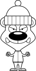 Cartoon Angry Winter Bear
