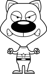 Cartoon Angry Superhero Kitten
