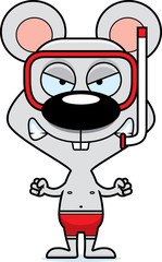 Cartoon Angry Snorkeler Mouse