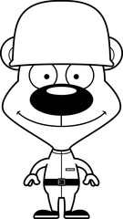 Cartoon Smiling Soldier Bear