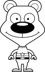 Cartoon Smiling Superhero Bear