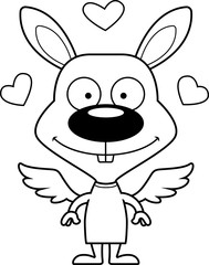 Cartoon Smiling Cupid Bunny