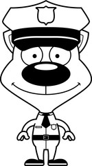 Cartoon Smiling Police Officer Kitten