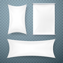 The cloth banner signboard collection transparent background. Vector illustration