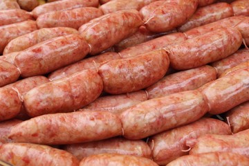 Sausage asia for cooking in the market