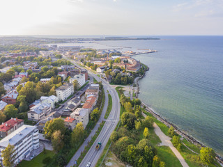Aerial view panorama city Tallinn, Estonia.