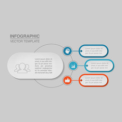 Vector infographic template for diagram, graph, presentation, chart, business concept with 3 options.