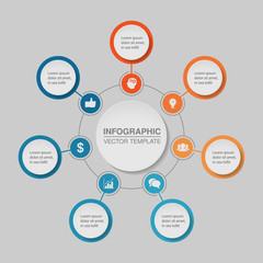 Vector infographic template for diagram, graph, presentation, chart, business concept with 7 options.