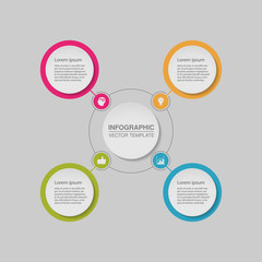 Vector infographic template for diagram, graph, presentation, chart, business concept with 4 options.