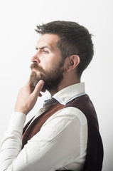 Hipster in shirt and waistcoat.