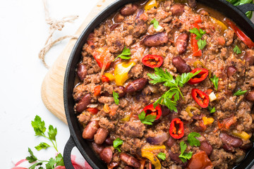 Chili con carne. Traditional mexican food.