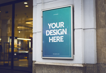 Outdoor Poster on Building Exterior Mockup 1