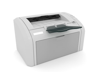 Fototapeta premium 3d rendering of a laser printer for printing an isolated white background.