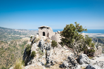 old castle on a mountain, south italy, calabria, Stilo, 