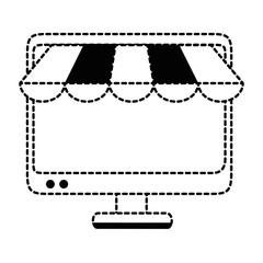 Fototapeta premium computer display with parasol