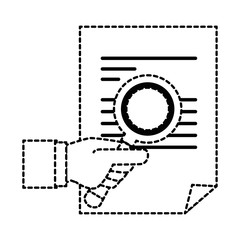 document paper with magnifying glass