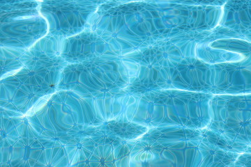 Ripple Water in swimming pool with sun reflection. Summer concept.