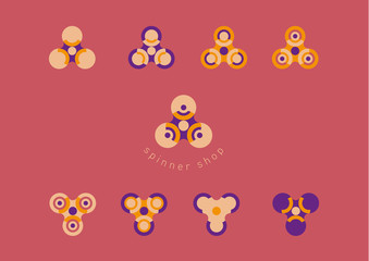 set Creative geometric modern logo fidget spinners