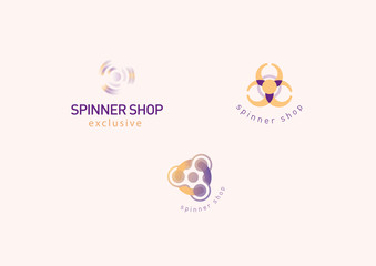 set Creative geometric modern logo fidget spinners