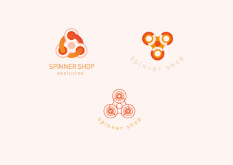 set Creative geometric modern logo fidget spinners
