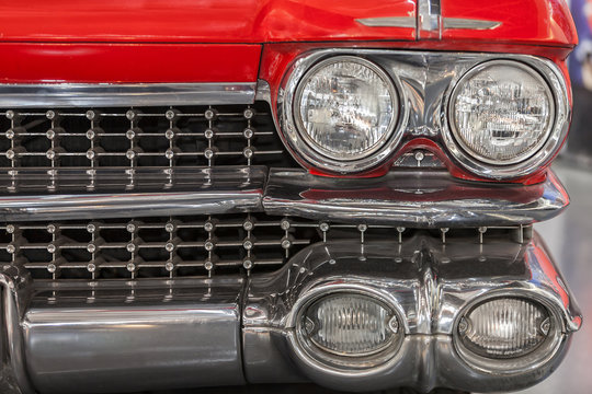 Front detail of American classic car