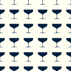 Wineglasses vector illustration on a seamless pattern background