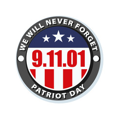 9.11 Patriot Day illustration badge