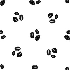 Coffee beans pattern seamless black