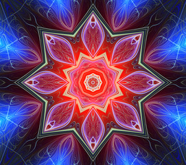 illustration background fractal decorative pattern with star