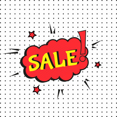 Obraz premium Sale comic text speech. Promo bubble phrase