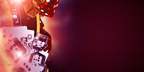 Naklejka premium Copy Space Casino Banner