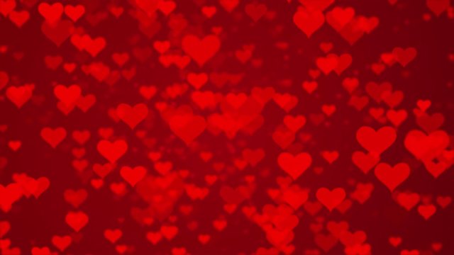 Romantic red hearts seamless loop abstract background
