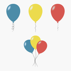 Balloons. Decoration for a party, surprise for a birthday. Vector illustration.