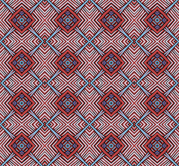 Seamless striped vector pattern. Vintage colored decorative repainting background with tribal and ethnic motifs. Abstract geometric roughly hatched shapes colored with hand drawn brush stokes.