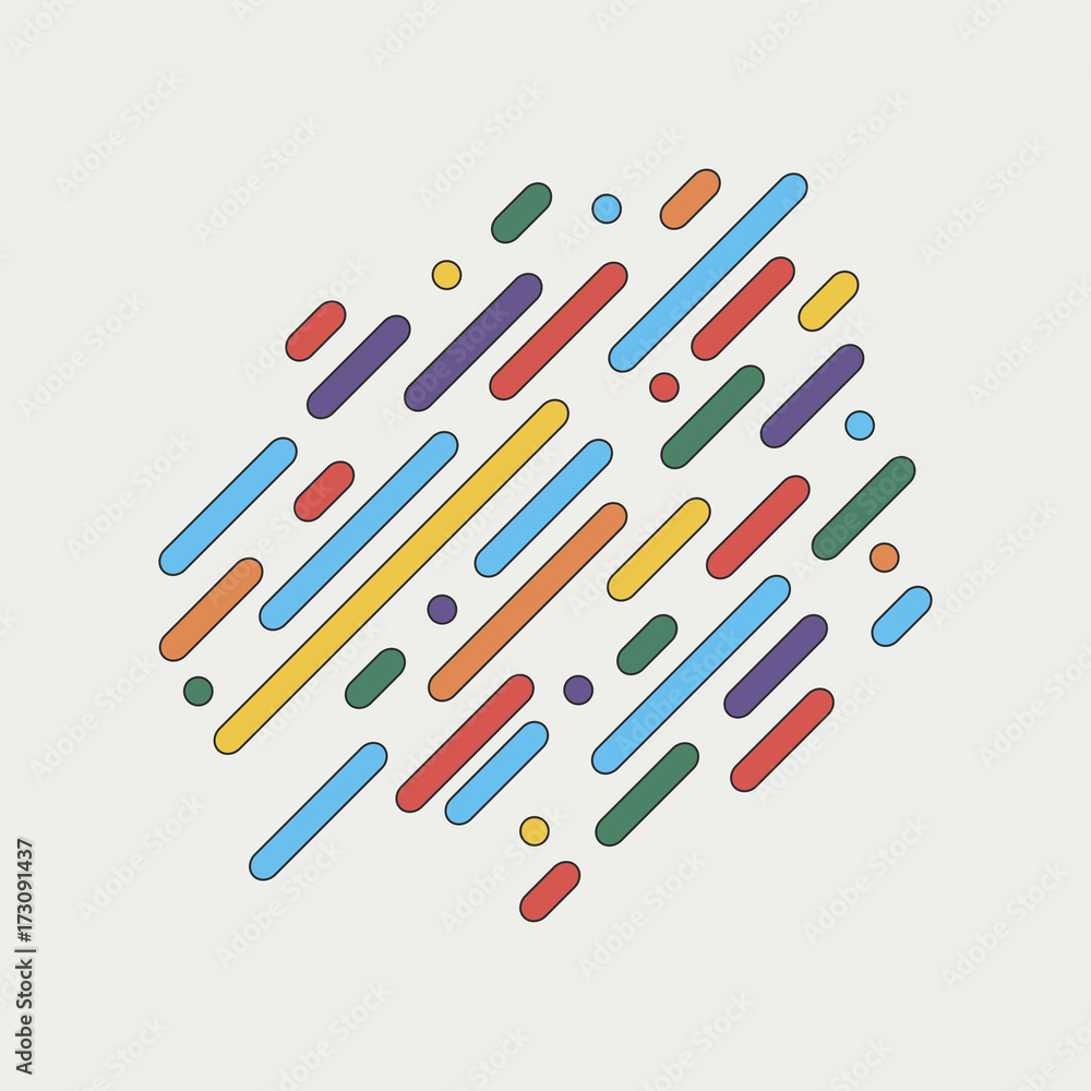 Poster geometric dynamic rounded lines. abstract colorful background with stripes for cover design, poster,