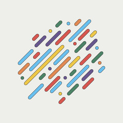 Geometric dynamic rounded lines. Abstract colorful background with stripes for cover design, poster, card. Vector illustration.