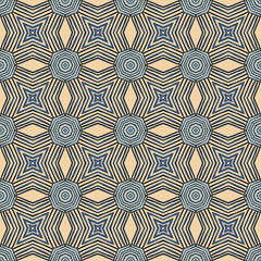 Seamless striped vector pattern. Vintage colored decorative repainting background with tribal and ethnic motifs. Abstract geometric roughly hatched shapes colored with hand drawn brush stokes.