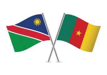 Namibia and Cameroon flags.Vector illustration.
