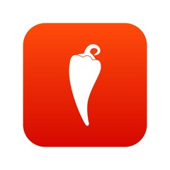Hot chili pepper icon digital red