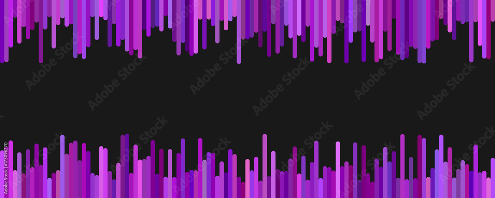 Poster modern banner background template design - horizontal vector graphic from vertical lines in purple t