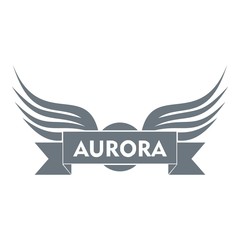 Aurora wing logo, simple gray style