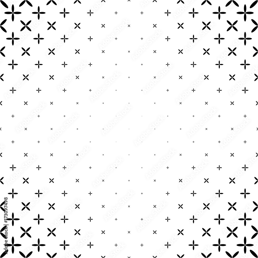 Poster monochrome star pattern - geometric abstract vector background design