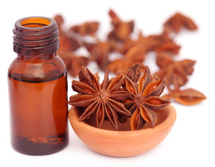 Some aromatic cinnamon with star anise and essential oil