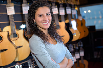 in the guitar shop